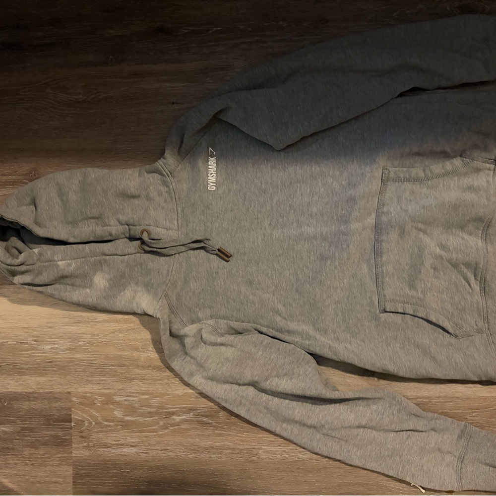 Gymshark Men’s Light Gray Zip-Up Hoodie